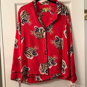 Red Tiger Print PJ Set